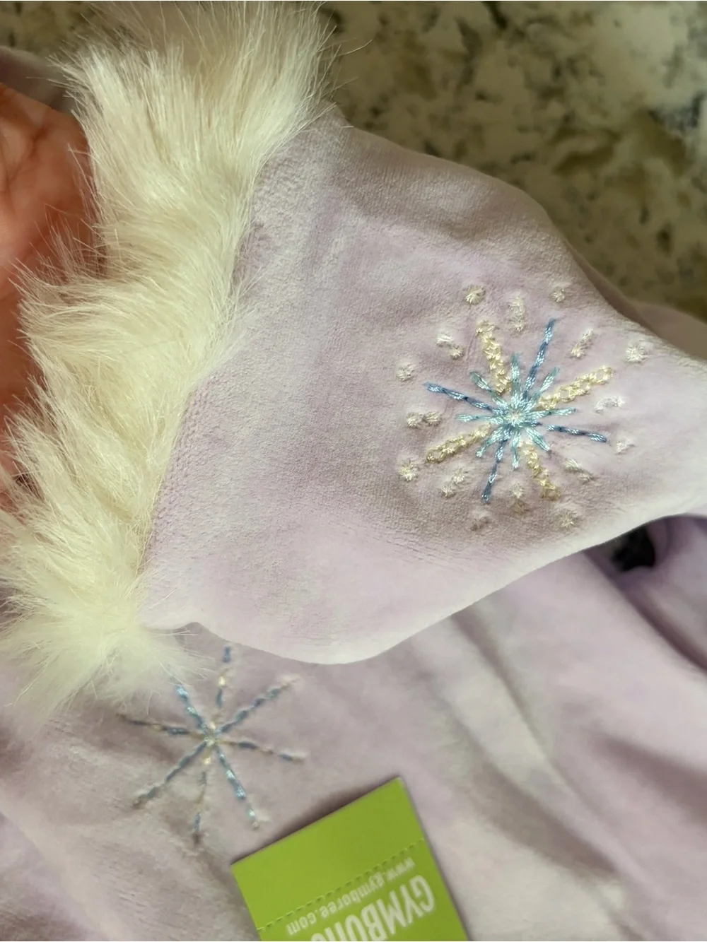 Gymboree Vintage Lavender Ski Dress 3T NWT Y2K Snowflake Velour Faux Fur